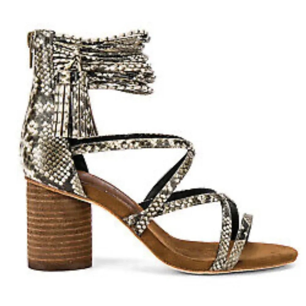 Jeffrey Campbell Womens Snakeskin Despina Heels Sandals size 7
